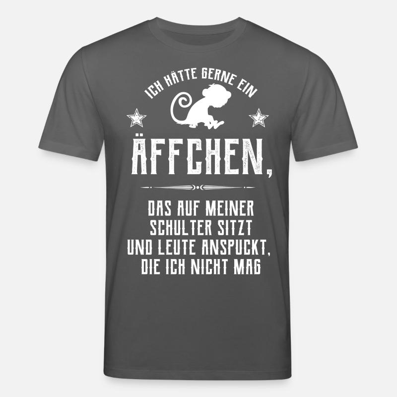 Äffchen auf Schulter - Stanley/Stella Unisex Bio-T-Shirt CREATOR  - Anthrazit