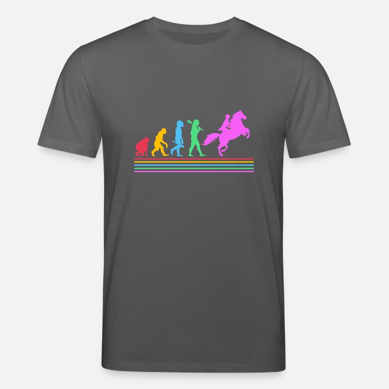 Évolution des courses de chevaux - T-shirt bio CREATOR Stanley/Stella Unisexe - charbon