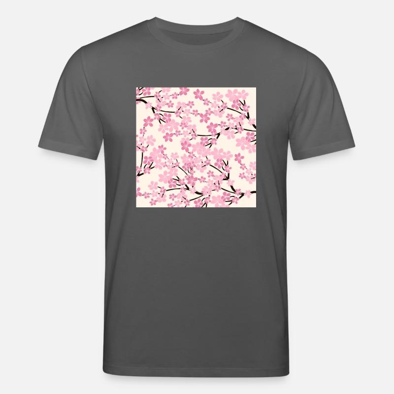 Rosa Kirschblüte Muster - Sakura - Stanley/Stella Unisex Bio-T-Shirt CREATOR  - Anthrazit