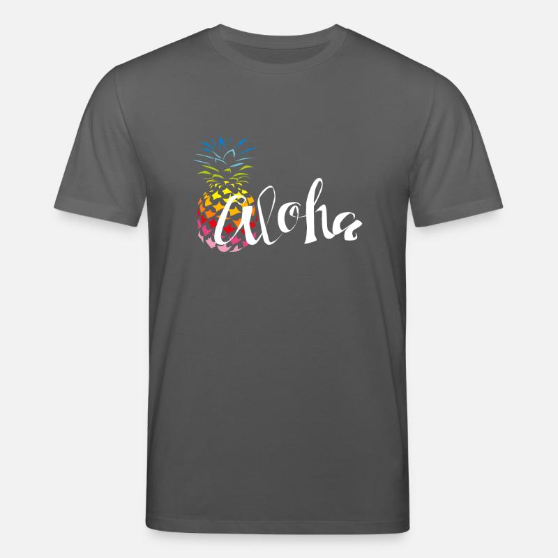 Ananas Regenbogen Aloha - Stanley/Stella Unisex Bio-T-Shirt CREATOR - Anthrazit