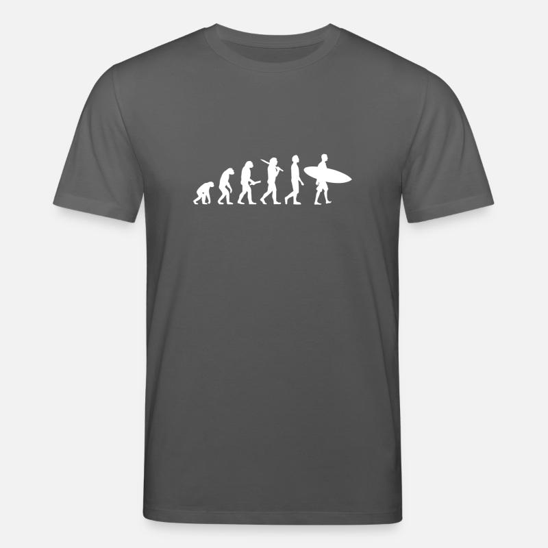 Surfing Surfer Evolution - Stanley/Stella CREATOR Unisex Organic T-Shirt - anthracite