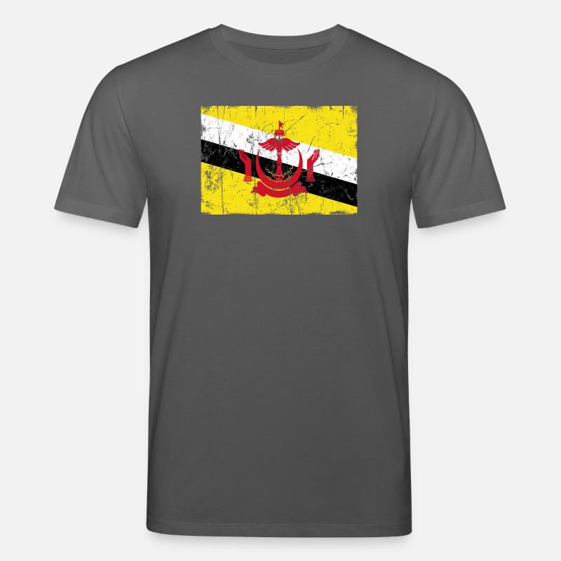 Brunei-Flaggenweinleseeffekt - Stanley/Stella Unisex Bio-T-Shirt CREATOR  - Anthrazit