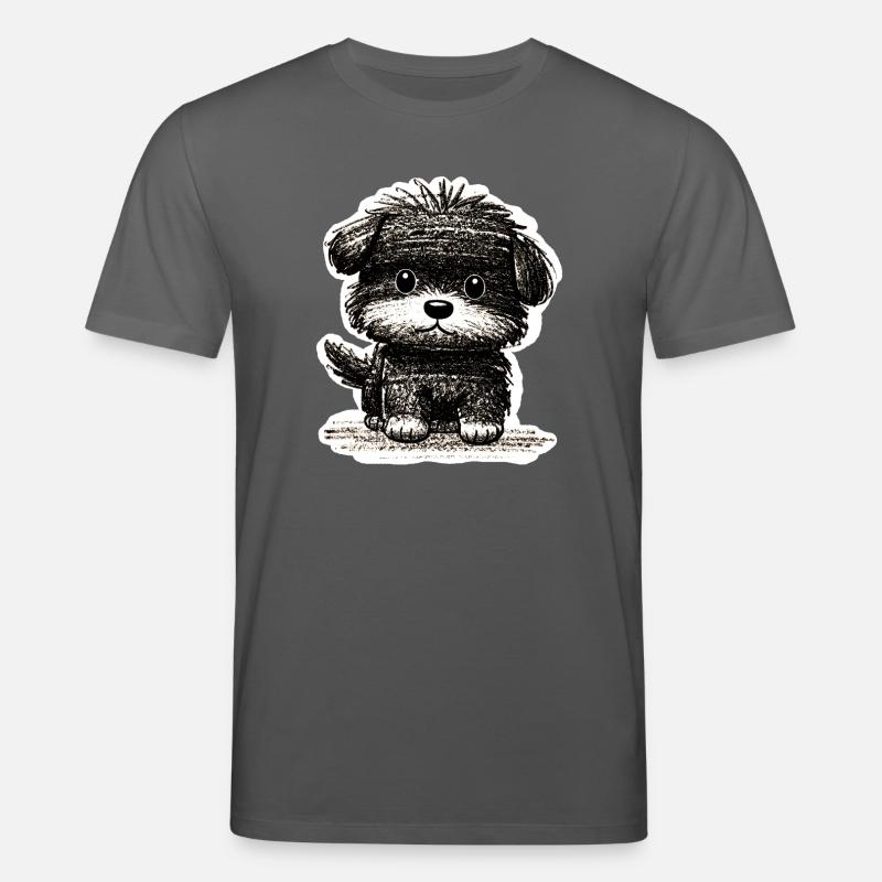 Wuscheliges Hündchen (Grau) - Stanley/Stella Unisex Bio-T-Shirt CREATOR  - Anthrazit