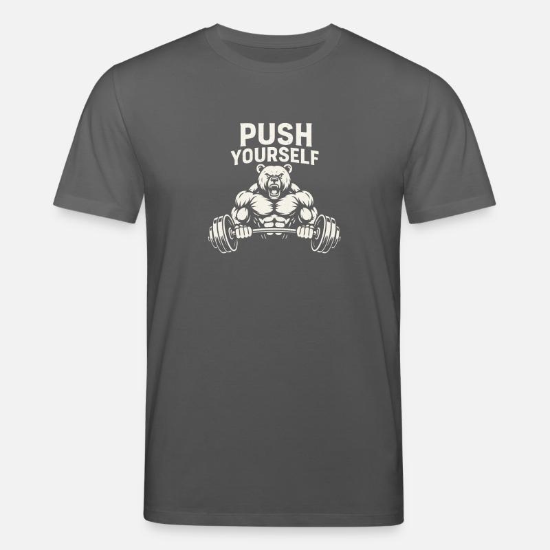 Push Yourself Bear - Stanley/Stella Unisex Bio-T-Shirt CREATOR  - Anthrazit