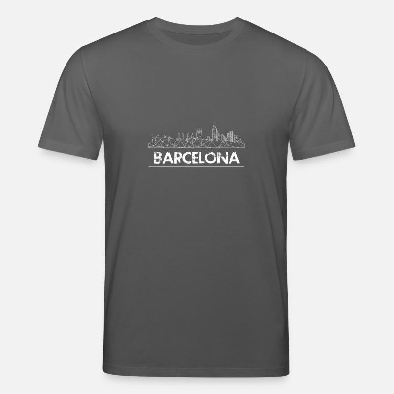 Doublure Skyline de Barcelone - T-shirt bio CREATOR Stanley/Stella Unisexe - charbon