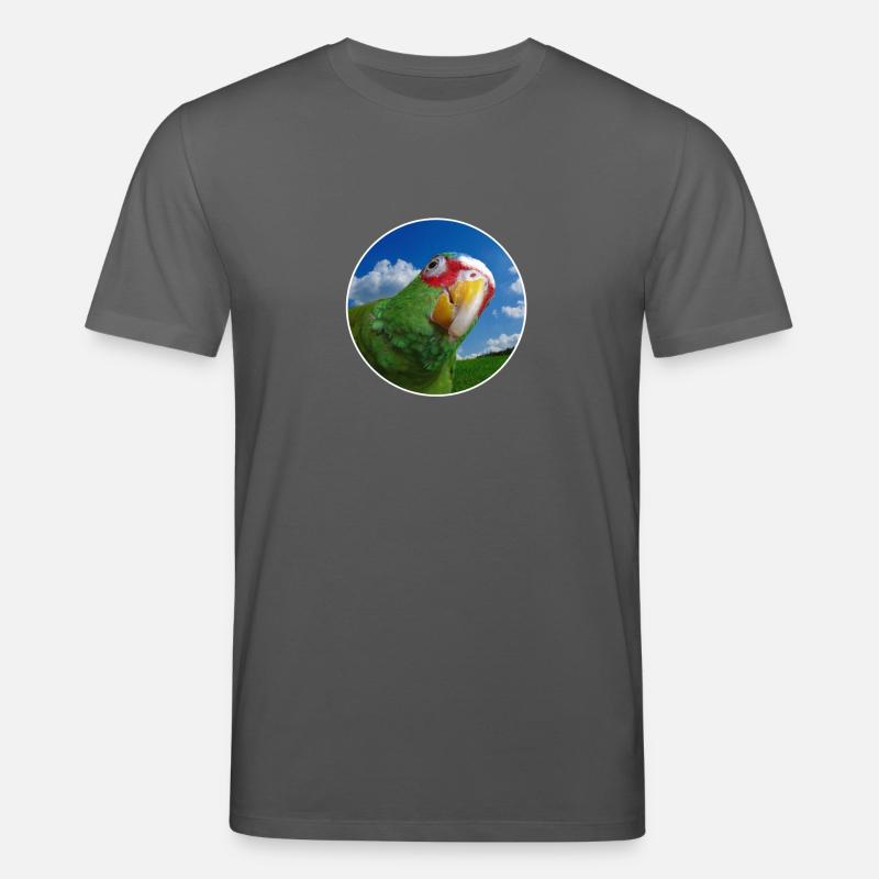 White-fronted Amazon - Stanley/Stella CREATOR Unisex Organic T-Shirt - anthracite