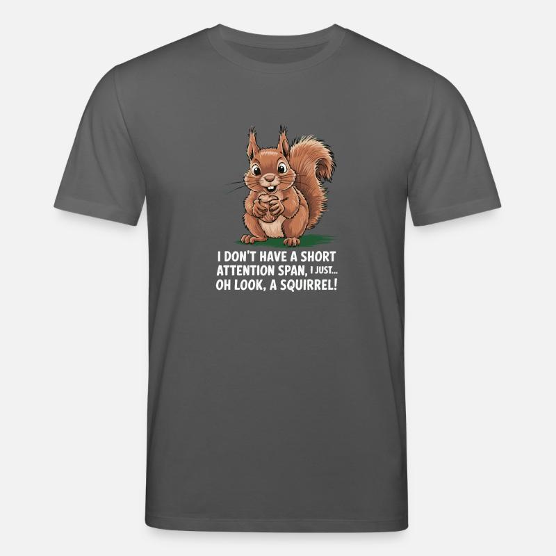 ADHD? Oh look, a squirrel! - Stanley/Stella CREATOR Unisex Organic T-Shirt - anthracite