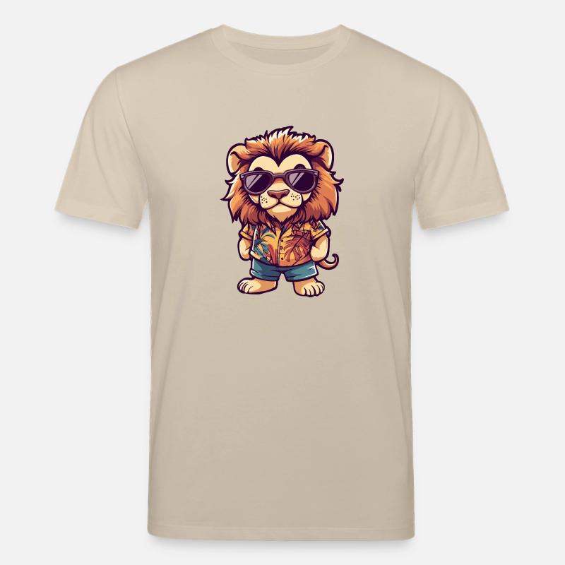 Löwe Comic Urlaub - Stanley/Stella Unisex Bio-T-Shirt CREATOR - Beige