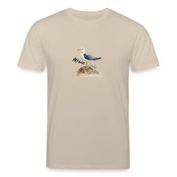 Möwen Liebe Illustration - Stanley/Stella Unisex Bio-T-Shirt CREATOR  - Beige - Vorne - Alina (178cm) & Michal (187cm)