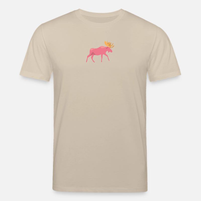pinker Elch - Stanley/Stella Unisex Bio-T-Shirt CREATOR  - Beige