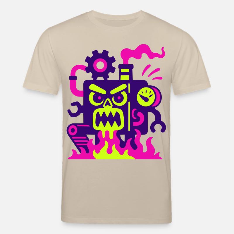 Monster Machine on Fire - Stanley/Stella Unisex Bio-T-Shirt CREATOR  - Beige