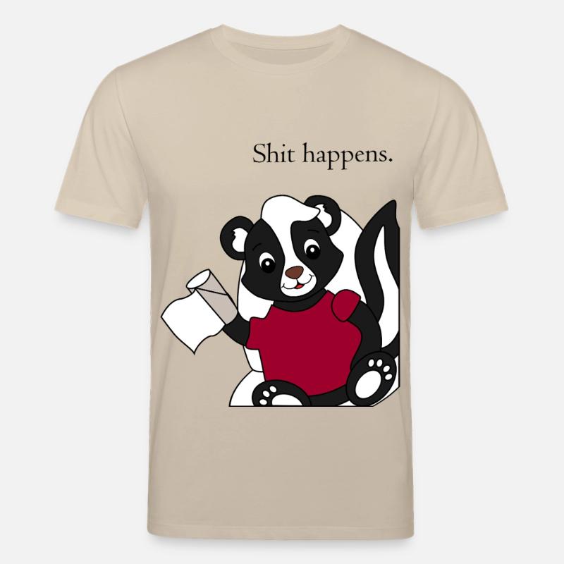 Stinktier Pixie Shit happens - Stanley/Stella Unisex Bio-T-Shirt CREATOR  - Beige