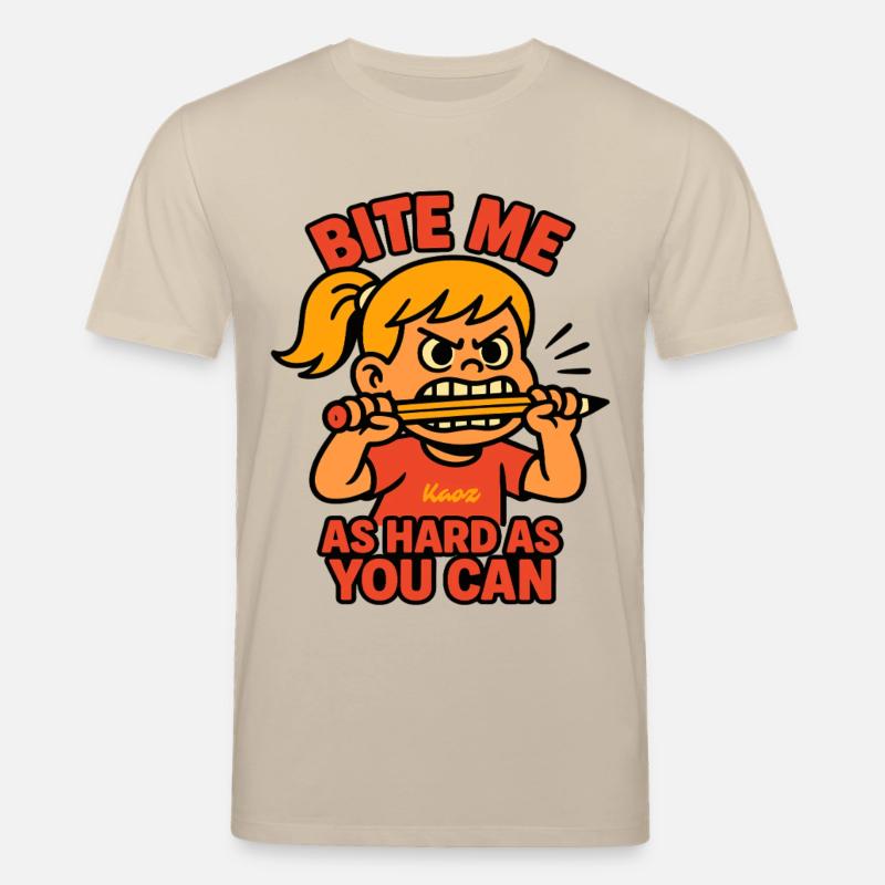 Beiß mich! Comic-Mädchen mit Wutanfall - Stanley/Stella Unisex Bio-T-Shirt CREATOR  - Beige