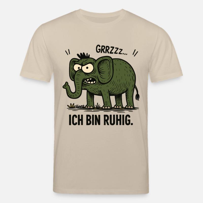 Wütender Elefant – Ich bin ruhig. - Stanley/Stella Unisex Bio-T-Shirt CREATOR - Beige