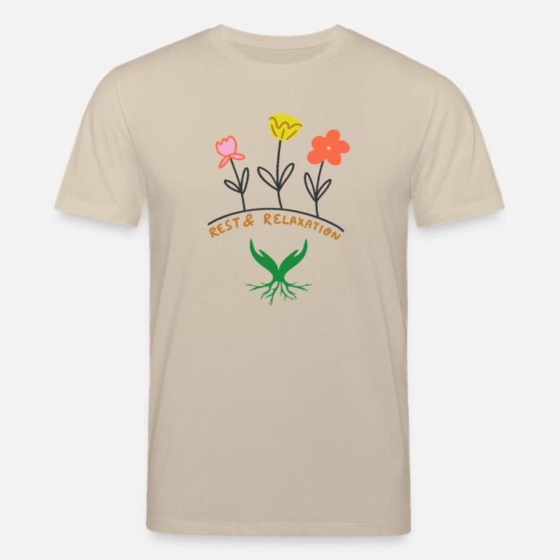 Relax Blumen Design - Stanley/Stella Unisex Bio-T-Shirt CREATOR  - Beige