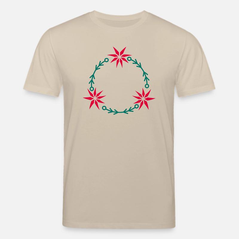 Weihnachtskranz aus Weihnachtsstern - Stanley/Stella Unisex Bio-T-Shirt CREATOR  - Beige