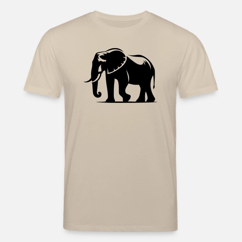 Grande silhouette d’éléphant avec défenses - T-shirt bio CREATOR Stanley/Stella Unisexe - beige