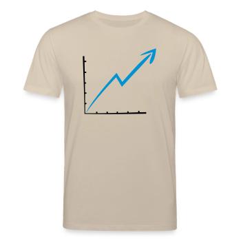 line arrow line upwards earnings ascending - Stanley/Stella CREATOR Unisex Organic T-Shirt - beige - Front - Alina (178cm) & Michal (187cm)