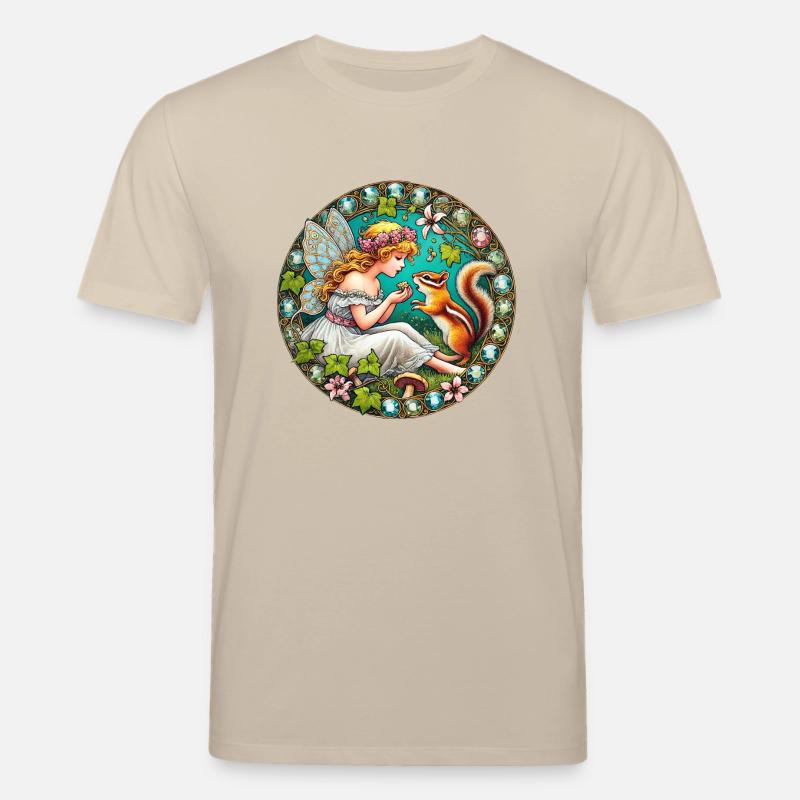 Streifenhörnchen-Fee - Stanley/Stella Unisex Bio-T-Shirt CREATOR - Beige