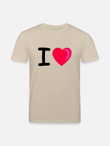 I heart - Stanley/Stella CREATOR Unisex Organic T-Shirt - beige