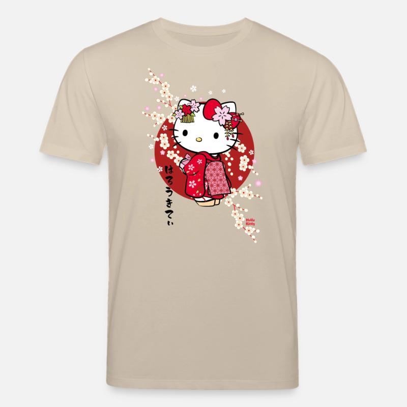 Hello Kitty Dans Un Kimono Avec Des Fleurs - T-shirt bio CREATOR Stanley/Stella Unisexe - beige