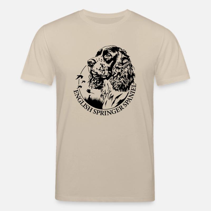 Inglese Springer Spaniel Caccia Ritratto Wilsigns - Maglietta ecologica unisex CREATOR di Stanley/Stella - beige