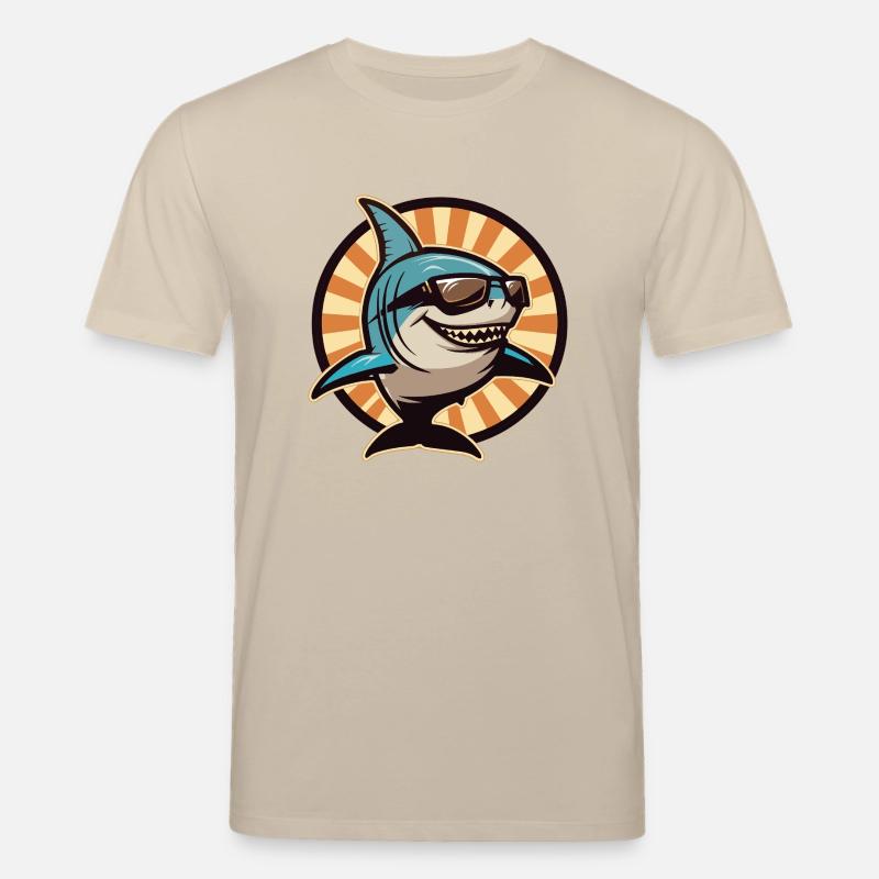 Shark Comic Cool Summer - Stanley/Stella CREATOR Unisex Organic T-Shirt - beige