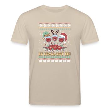 Weihnachten Es eskaliert Eh Ugly Christmas Sweater - Stanley/Stella Unisex Bio-T-Shirt CREATOR  - Beige - Vorne - Alina (178cm) & Michal (187cm)