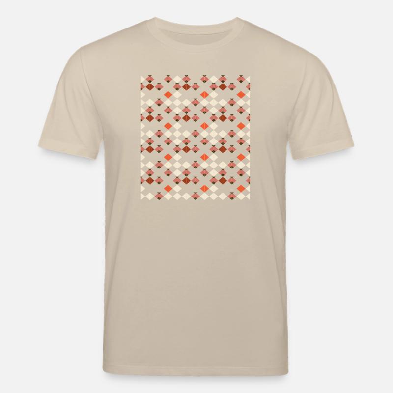 Geometric Diamond Quilt Pattern - Stanley/Stella CREATOR Unisex Organic T-Shirt - beige