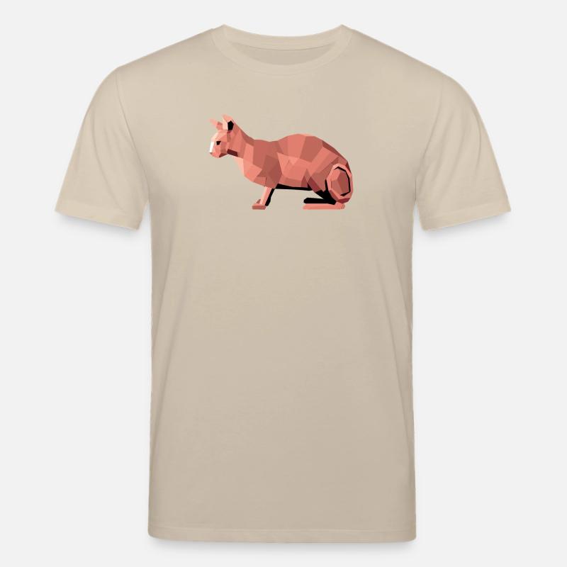 Sphynx Low Poly Cat – Geometrisches Design - Stanley/Stella Unisex Bio-T-Shirt CREATOR  - Beige