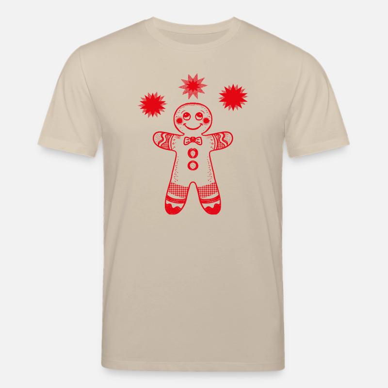 Lebkuchenmann mit Sternen - Stanley/Stella Unisex Bio-T-Shirt CREATOR  - Beige
