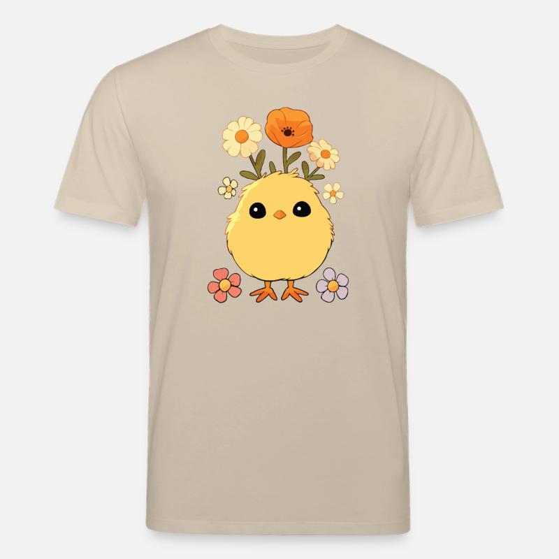 Chick, Spring, Flowers, Summer, Easter, Garden - Stanley/Stella CREATOR Unisex Organic T-Shirt - beige