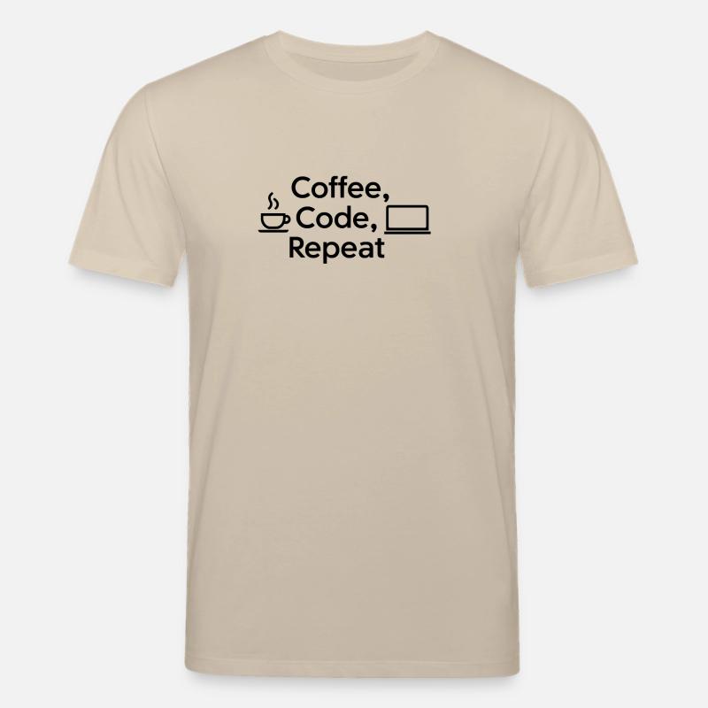 Kaffee & Code: Tägliche Routine - Stanley/Stella Unisex Bio-T-Shirt CREATOR  - Beige