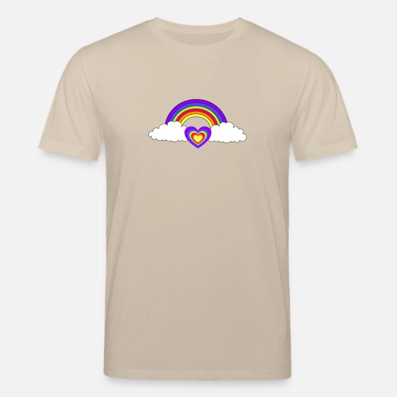 Regenbogen Herz Herzen Liebe Valentin - Stanley/Stella Unisex Bio-T-Shirt CREATOR  - Beige