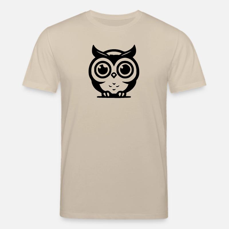 Eulen mit riesigen Augen - Stanley/Stella Unisex Bio-T-Shirt CREATOR  - Beige