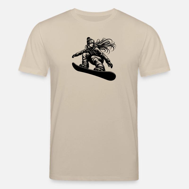 Snowboarderin Cooles Snowboard Design - Stanley/Stella Unisex Bio-T-Shirt CREATOR - Beige
