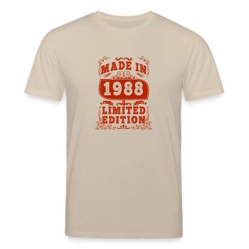1988 anniversaire 1988 né en 1988 anniversaire - T-shirt bio CREATOR Stanley/Stella Unisexe - beige - Devant - Alina (178cm) & Michal (187cm)