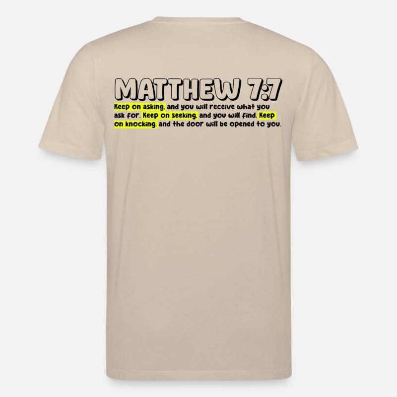 Matthäus 7:7 | Bibelzitat - Stanley/Stella Unisex Bio-T-Shirt CREATOR  - Beige