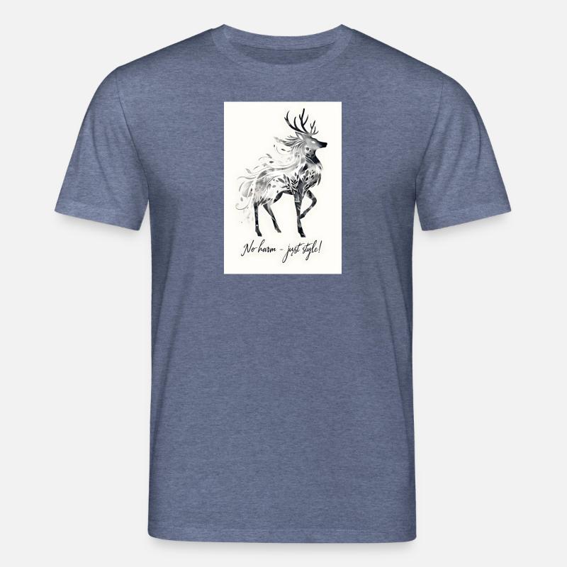 Hirsch Tier Spruch Geschenk - Stanley/Stella Unisex Bio-T-Shirt CREATOR  - Dunkelblau meliert