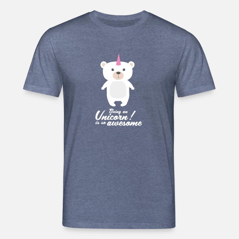 Einhorn! Bär! - Stanley/Stella Unisex Bio-T-Shirt CREATOR  - Dunkelblau meliert