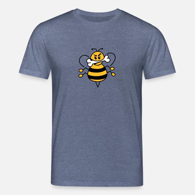 Abeille avec os 1 - T-shirt bio CREATOR Stanley/Stella Unisexe - bleu foncé chiné