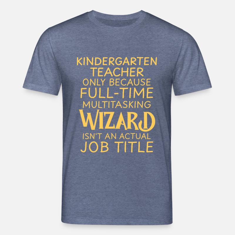 Kindergarten teacher Wizard - Stanley/Stella Unisex Bio-T-Shirt CREATOR  - Dunkelblau meliert