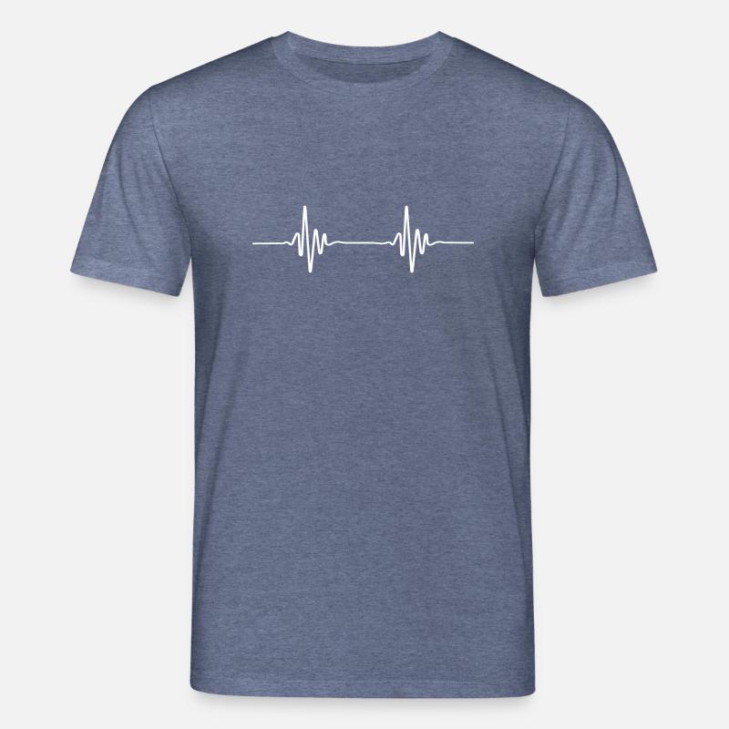 Battement du graphique ECG - T-shirt bio CREATOR Stanley/Stella Unisexe - bleu foncé chiné