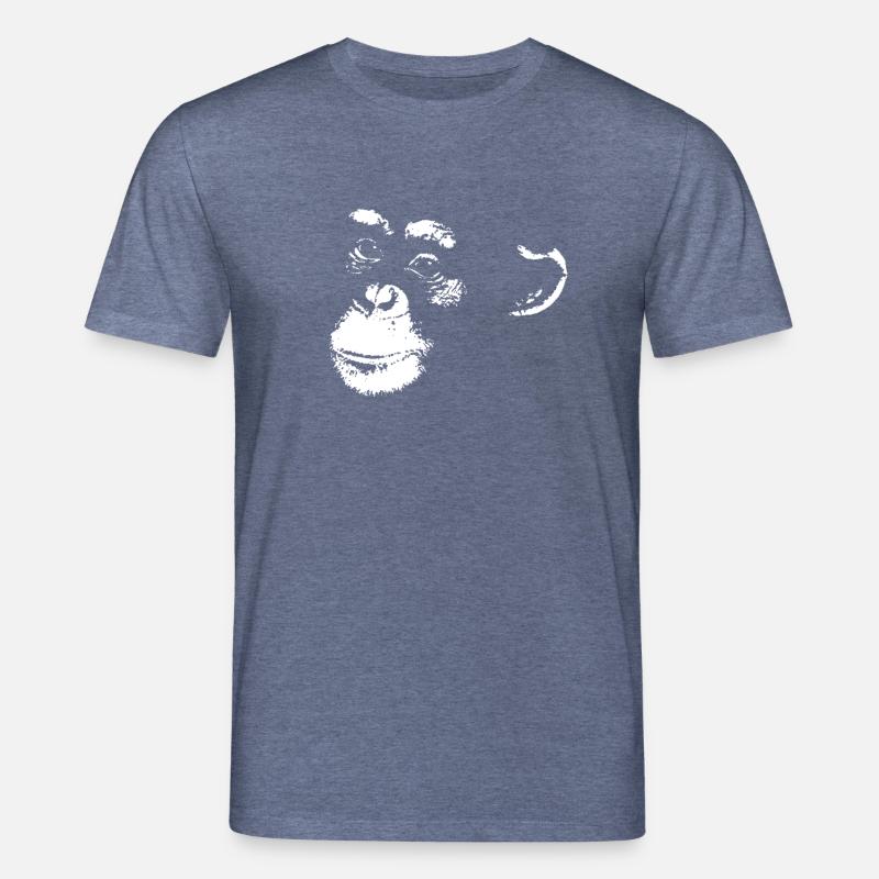 Schimpanse - Chimp - Chimpanzee - Stanley/Stella Unisex Bio-T-Shirt CREATOR - Dunkelblau meliert