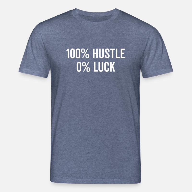 100% Hektik 0% Glück - Stanley/Stella Unisex Bio-T-Shirt CREATOR  - Dunkelblau meliert
