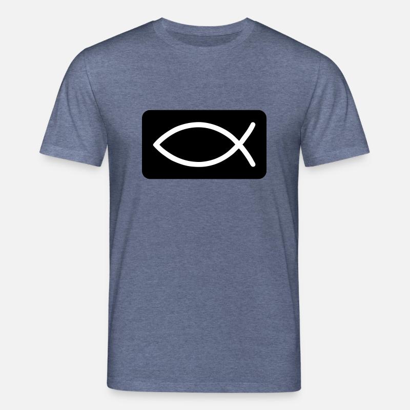 Fisch Christlich Jesus - Stanley/Stella Unisex Bio-T-Shirt CREATOR  - Dunkelblau meliert