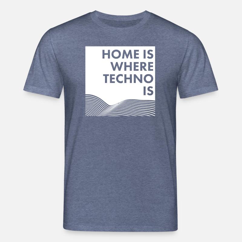 home is where techno is - Stanley/Stella Unisex Bio-T-Shirt CREATOR - Dunkelblau meliert
