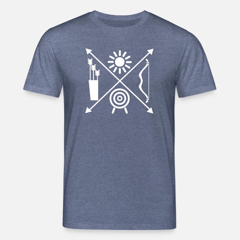 Bogenschießen - Stanley/Stella Unisex Bio-T-Shirt CREATOR  - Dunkelblau meliert