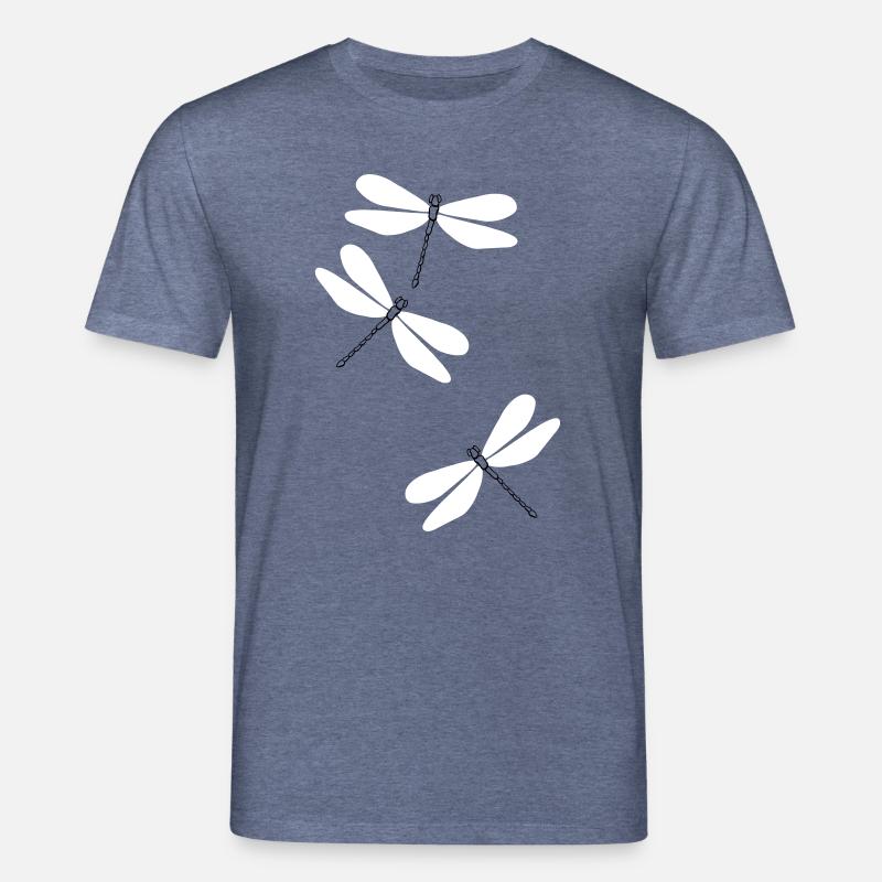Libellen beu5 - Stanley/Stella Unisex Bio-T-Shirt CREATOR  - Dunkelblau meliert