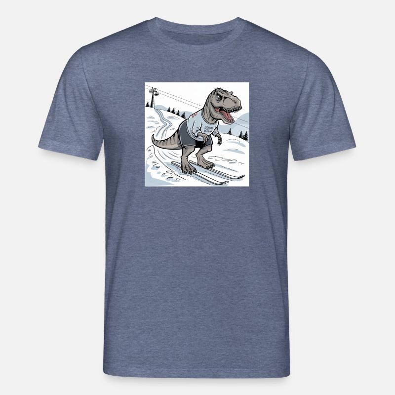 Ski-Rex, T-Rex - Stanley/Stella Unisex Bio-T-Shirt CREATOR - Dunkelblau meliert